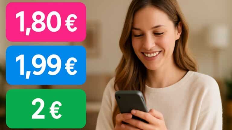 Une Femme souriante comparant des forfaits mobiles attractifs sur son smartphone
