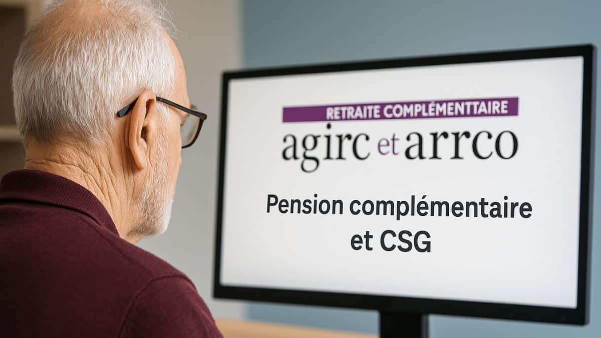 Un retraité suit l'évolution de sa pension complémentaire sur son ordinateur