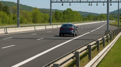 Péage en flux libre sur une autoroute