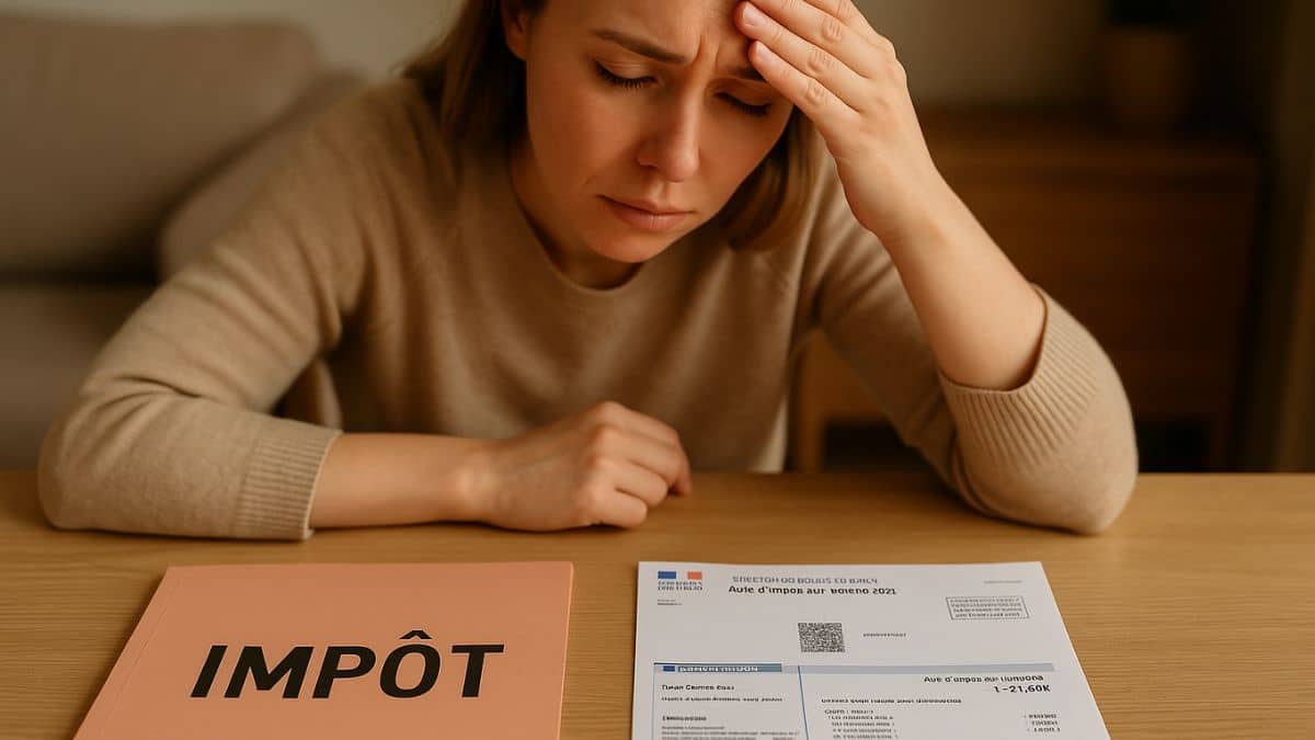 Une femme angoissée par l'impôt sur le revenu.