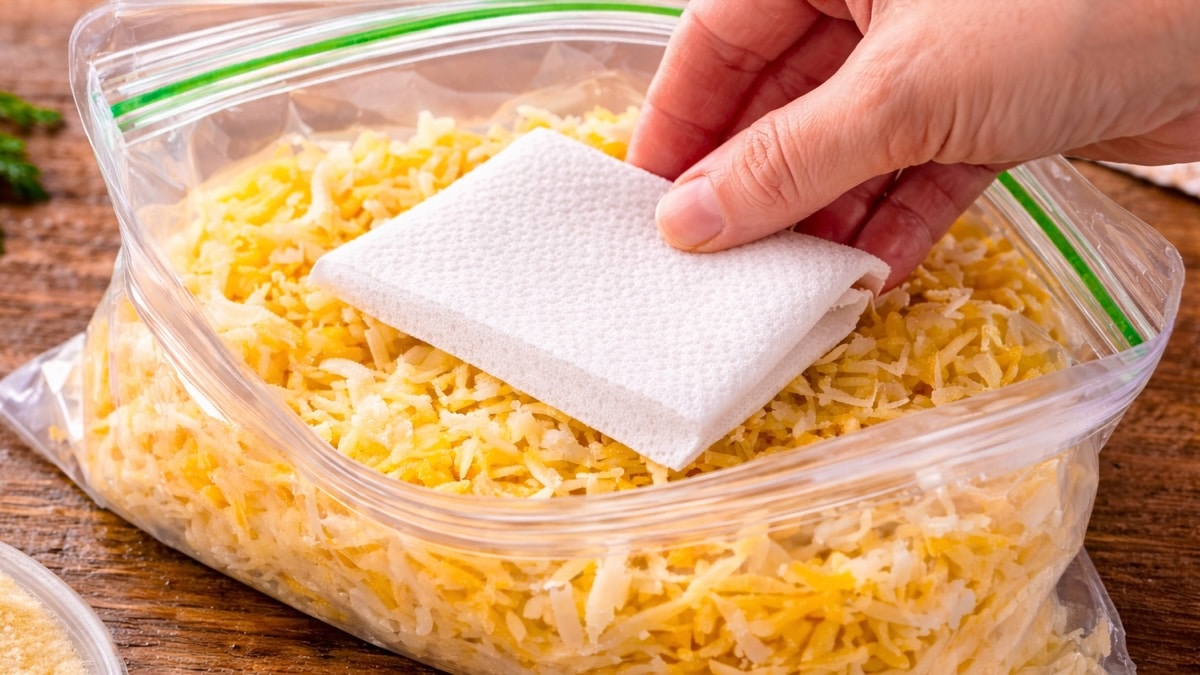 éviter que le fromage râpé colle dans le sachet