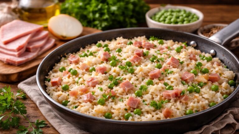recette rapide avec du riz et du jambon