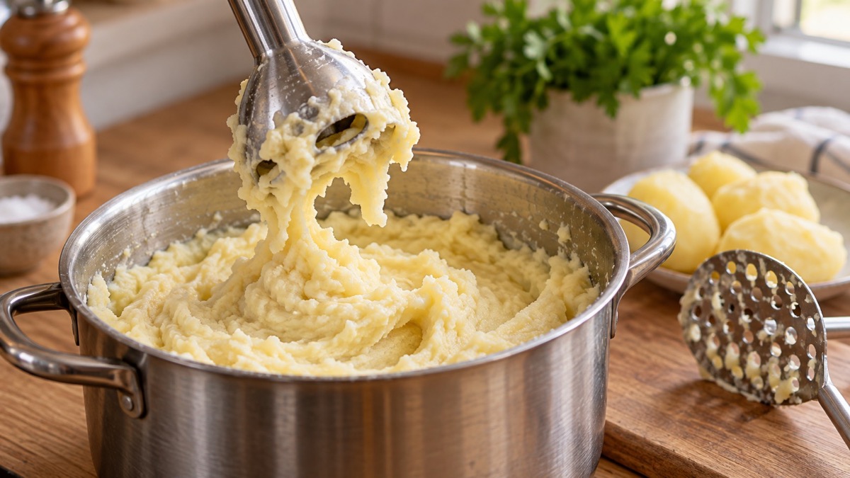 Purée de pommes de terre devenue collante après avoir été travaillée au mixeur